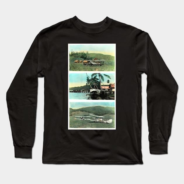 Vintage Papua New Guinea Aviation Long Sleeve T-Shirt by ArtShare